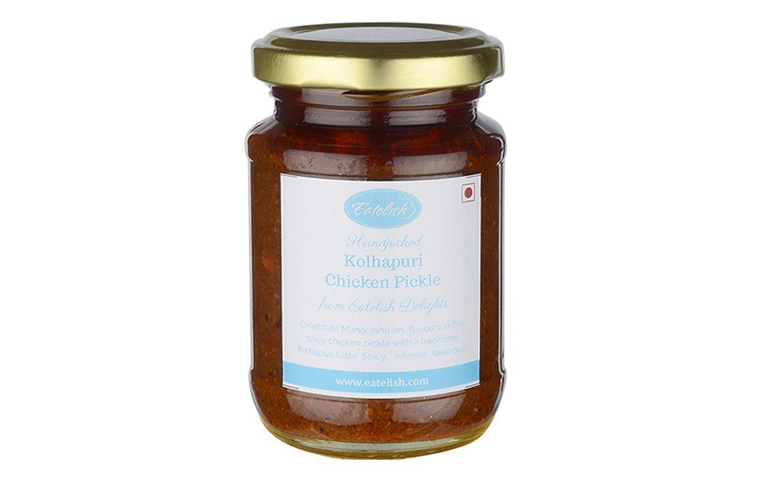 Eatelish Kolhapuri Chicken Pickle    Glass Jar  150 grams